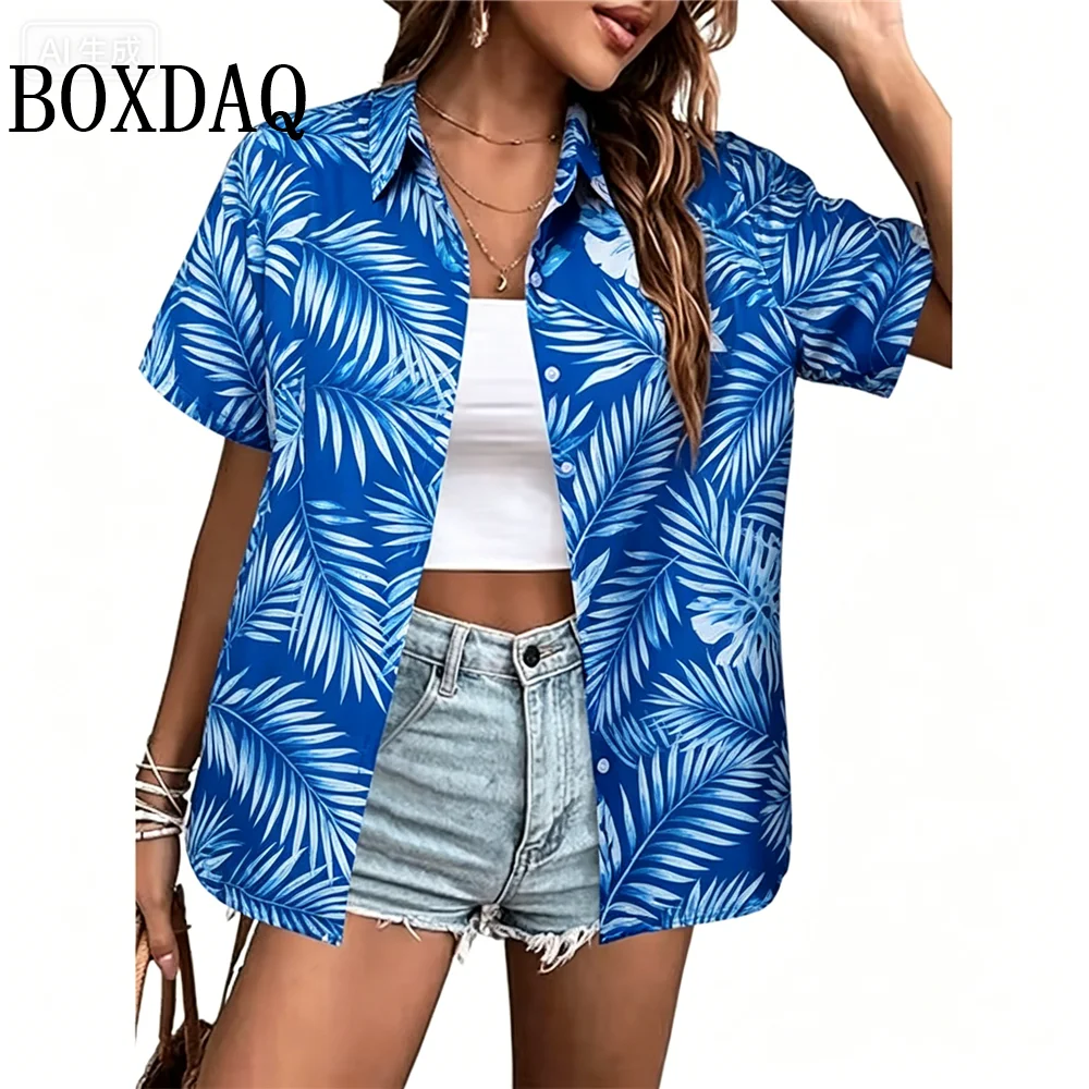 Fashion Women Floral 3D Printed Short Sleeve Lapel Shirt Women Blouse 2026 Summer Ladies Casual Beach Vacation Button-Down Tops
Fashion Women Floral 3D Printed Short Sleeve Lapel Shirt Women Blouse 2026 Summer Ladies Casual Beach Vacation Button-Down Tops