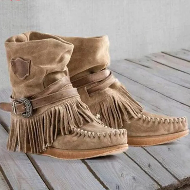 Winter Flat Bottom Sleeve Large Tassel Ethnic Style Cotton Boots Women's Leather ankle Boots P715 Designer Shoes bota feminina
Winter Flat Bottom Sleeve Large Tassel Ethnic Style Cotton Boots Women's Leather ankle Boots P715 Designer Shoes bota feminina