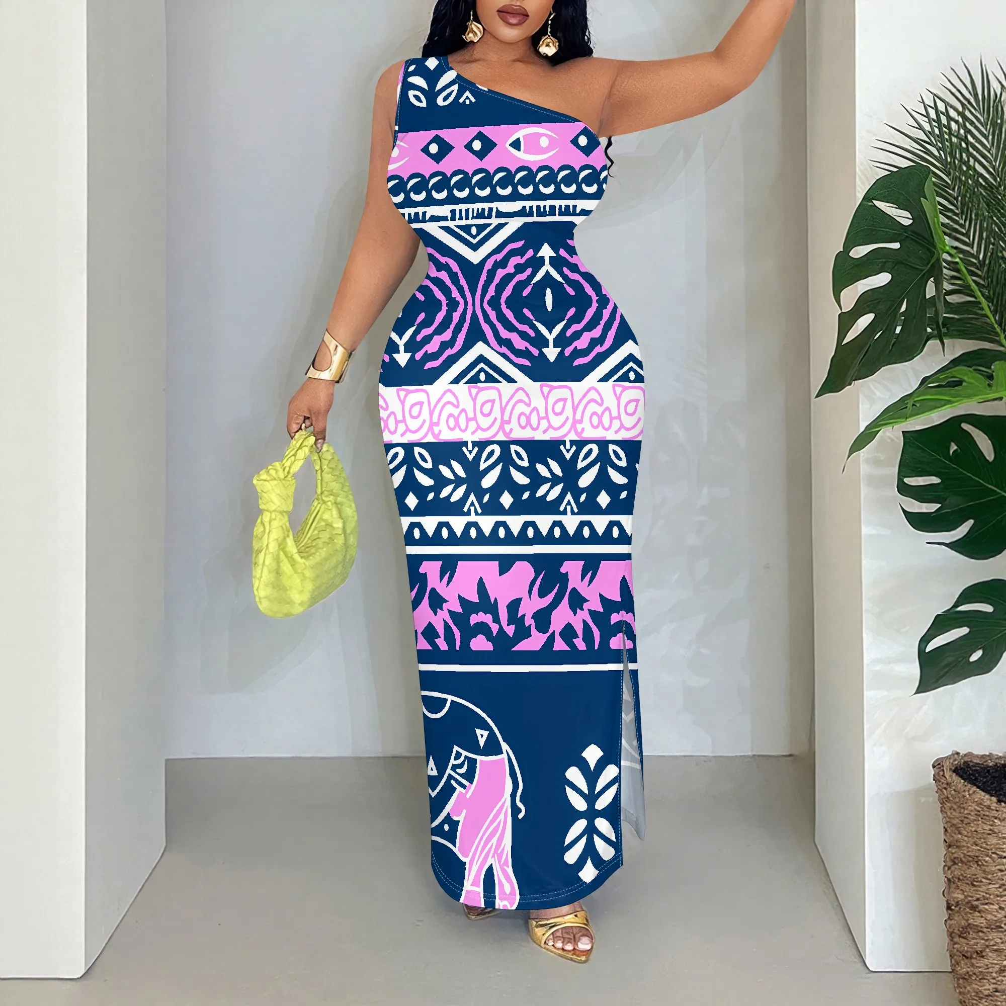 Boho Print Maxi Dress, Sleeveless One Shoulder Patterned Long Dress, Summer Beach Vacation Outfit, S-2XL
Boho Print Maxi Dress, Sleeveless One Shoulder Patterned Long Dress, Summer Beach Vacation Outfit, S-2XL