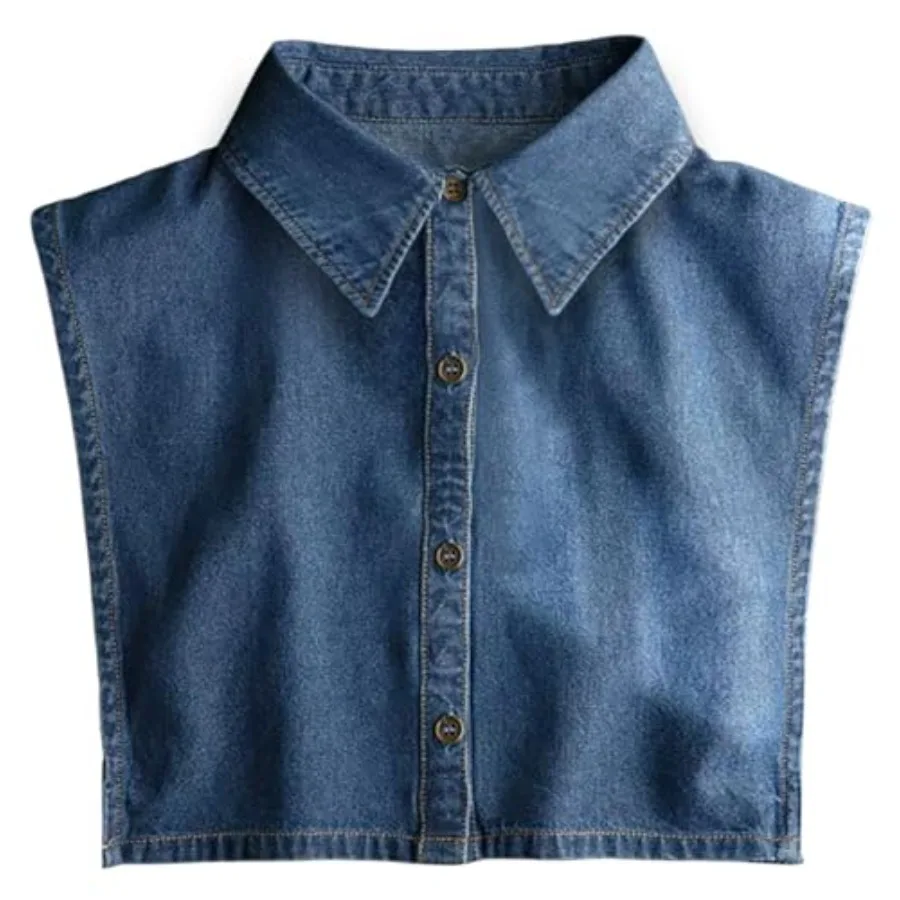 Denim Fake Collar Detachable Dickey Collar Half Shirts Blouse False Collar Top for Women Girls Medium
Denim Fake Collar Detachable Dickey Collar Half Shirts Blouse False Collar Top for Women Girls Medium