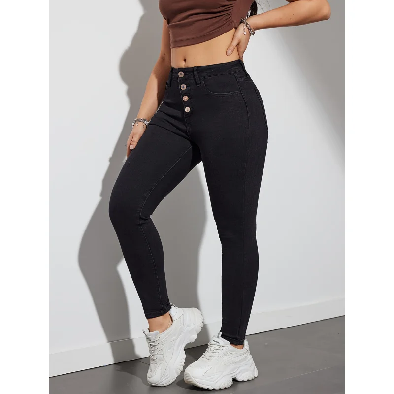 Single-breasted Plain Jeans, Stretchy Versatile Skinny Fit Denim Pants, Women's Denim Jeans & Clothing
Single-breasted Plain Jeans, Stretchy Versatile Skinny Fit Denim Pants, Women's Denim Jeans & Clothing