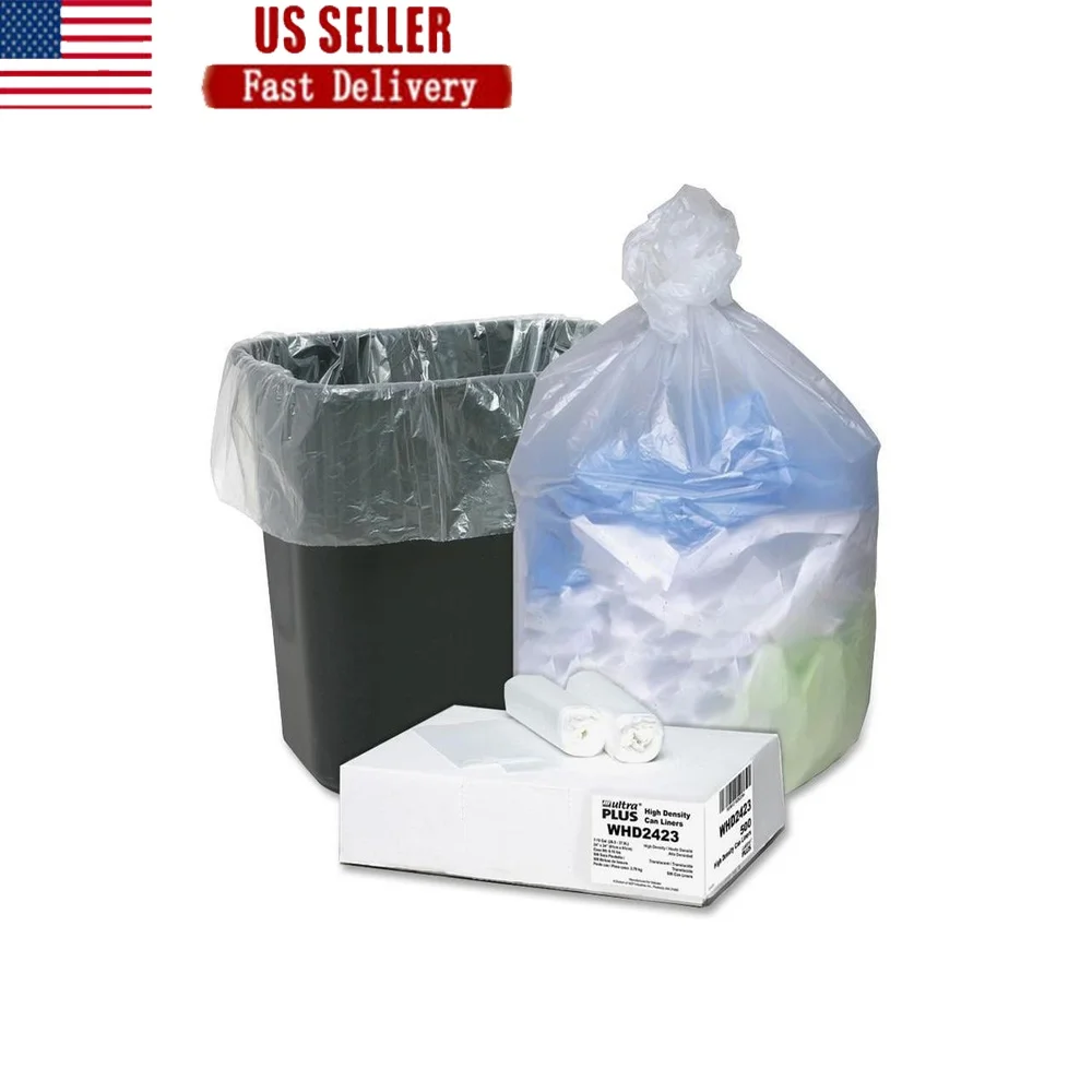 High Density Trash Can Liner 10 Gallon 500 Count Puncture Resistant Clear Bags Ideal Office Waste Coreless Design Star Seal
High Density Trash Can Liner 10 Gallon 500 Count Puncture Resistant Clear Bags Ideal Office Waste Coreless Design Star Seal