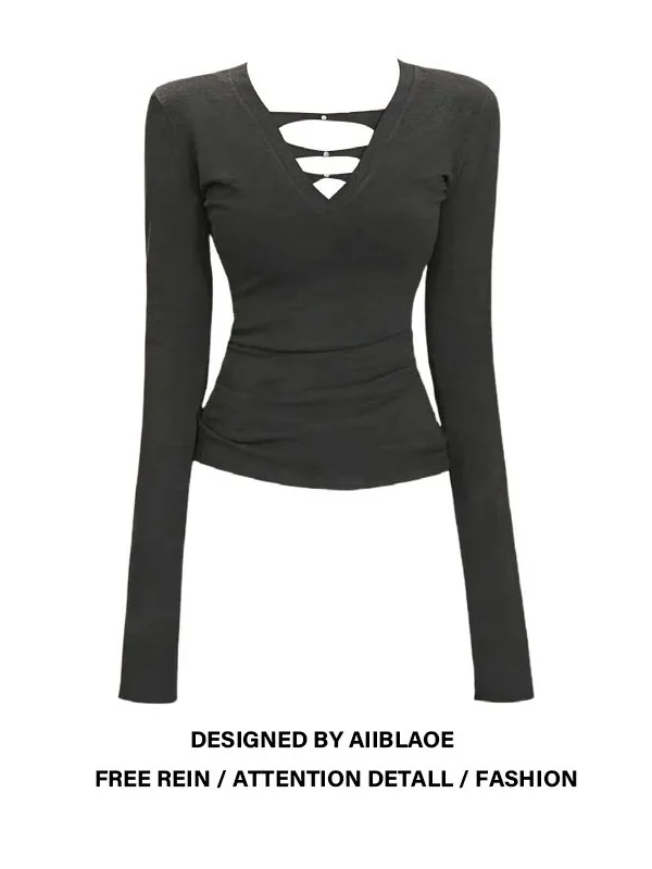 plus Size American Hot Girl Style V-Neck Hollow Long Sleeve T-Shirt Women's Spring Sexy Low Chest Base Shirt Inner Wear Top
plus Size American Hot Girl Style V-Neck Hollow Long Sleeve T-Shirt Women's Spring Sexy Low Chest Base Shirt Inner Wear Top