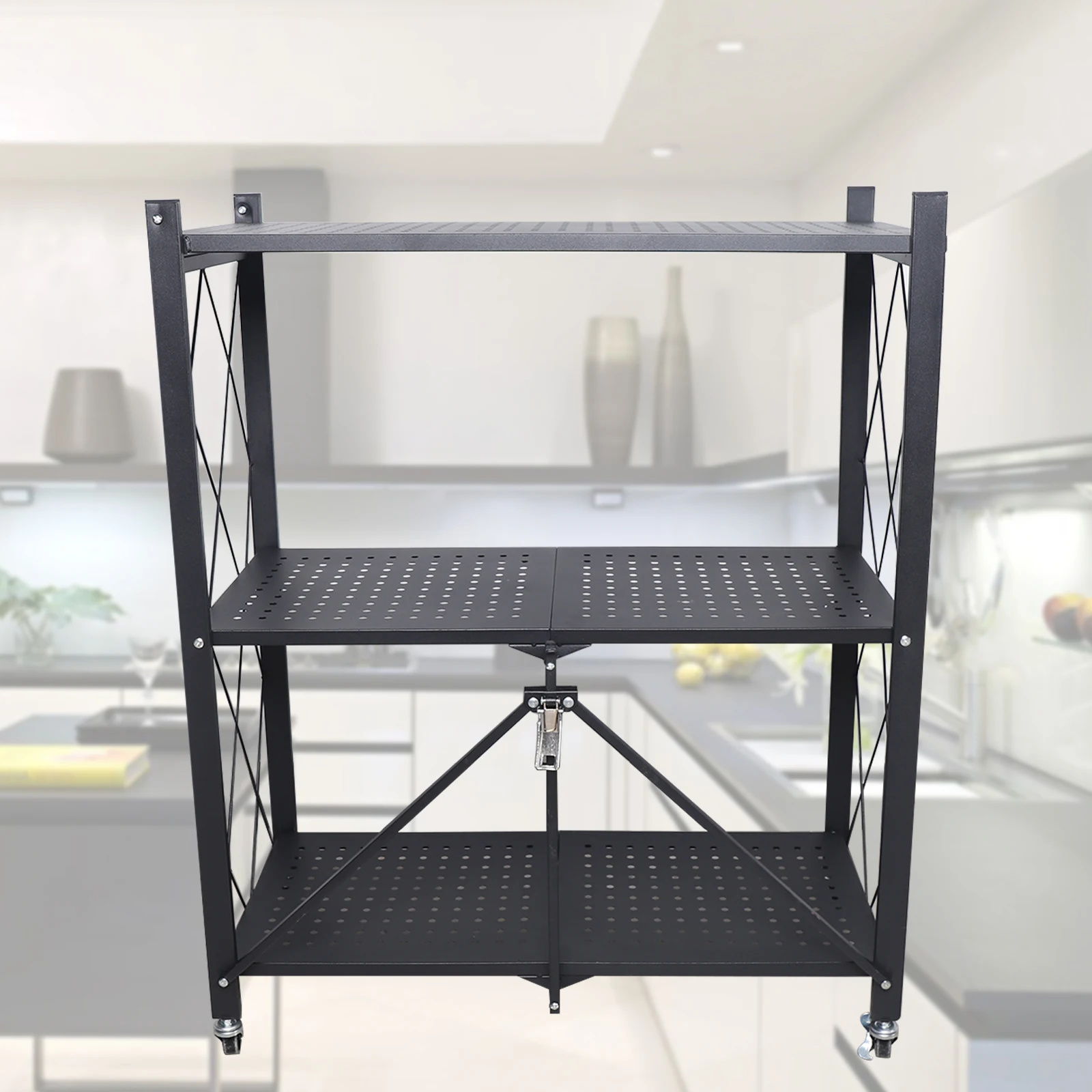 3-Tier Foldable Home Stand Metal Storage Rack Shelves Kitchen Storage Organizer
3-Tier Foldable Home Stand Metal Storage Rack Shelves Kitchen Storage Organizer