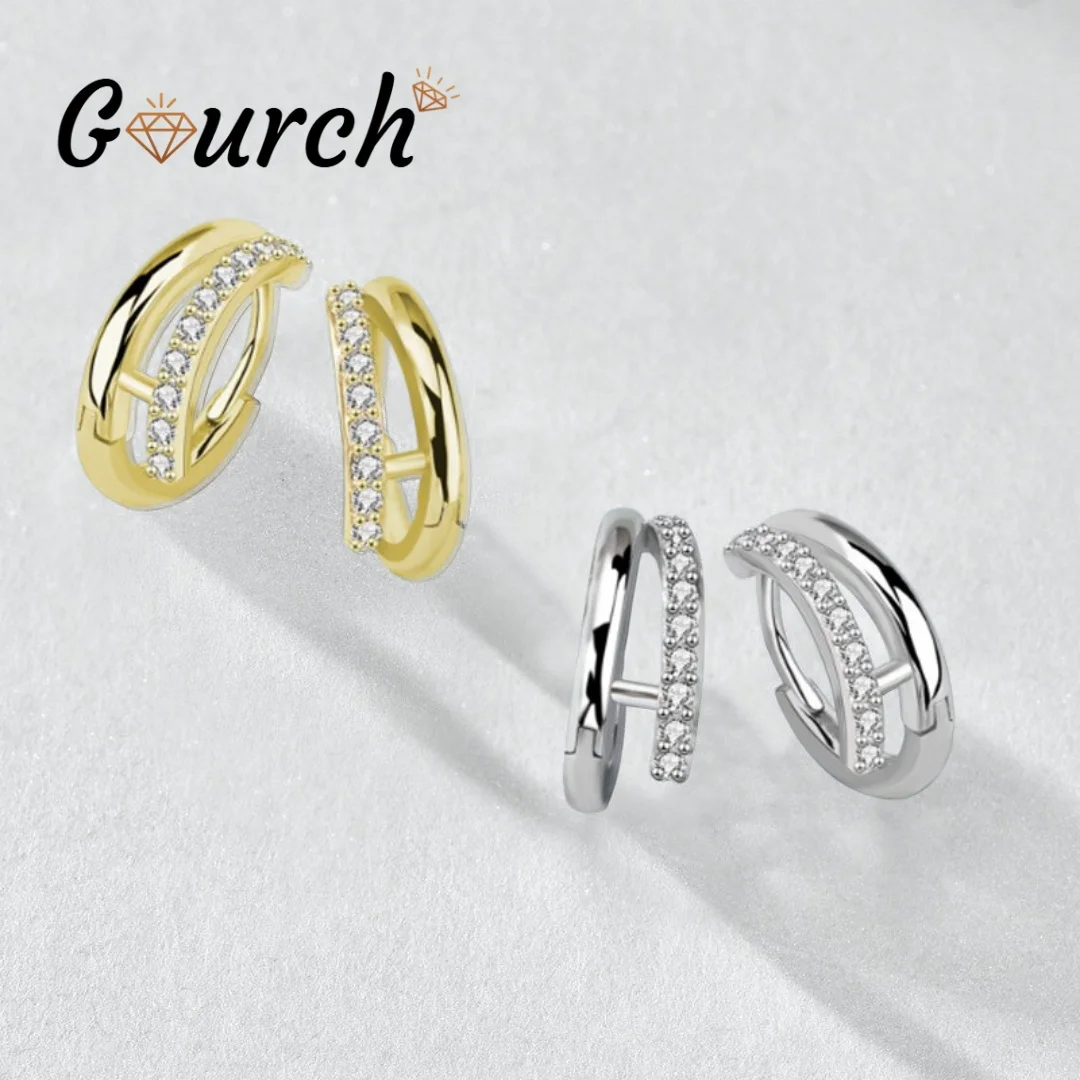 Gourch Moissanite Earrings Classic Two-Tone Hoop S925 Sterling Silver Sparkling Elegant Earrings Band Jewelry for Women Gift
Gourch Moissanite Earrings Classic Two-Tone Hoop S925 Sterling Silver Sparkling Elegant Earrings Band Jewelry for Women Gift
