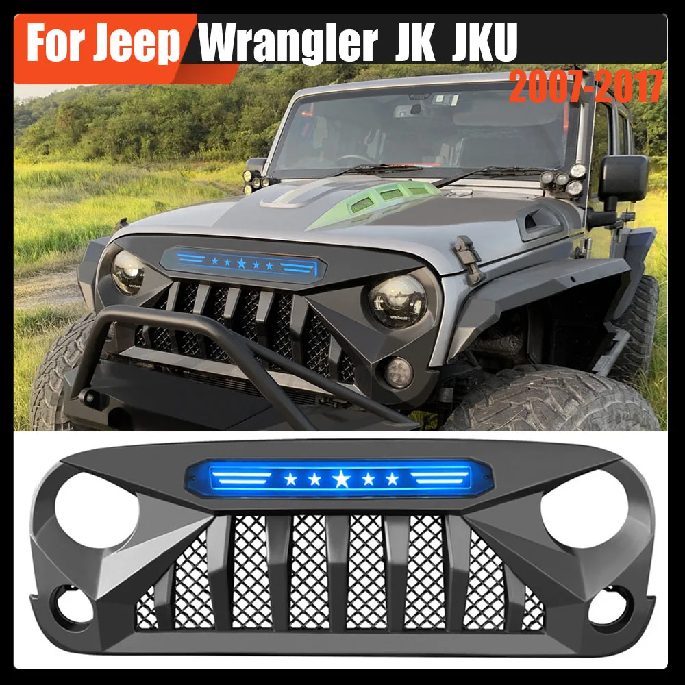 Front Racing Grille Grills Mesh Mask Cover W/LED Auto Grill Grills Exterior Accesories Fit For Jeep Wrangler JK JKU 2007-2017
Front Racing Grille Grills Mesh Mask Cover W/LED Auto Grill Grills Exterior Accesories Fit For Jeep Wrangler JK JKU 2007-2017