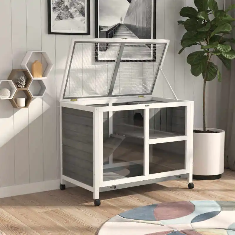 Indoor Rabbit Hutch with Wheels, Desk and Side Table Sized, Wood Rabbit Cage, Waterproof Small Rabbit Cage, Gray
Indoor Rabbit Hutch with Wheels, Desk and Side Table Sized, Wood Rabbit Cage, Waterproof Small Rabbit Cage, Gray