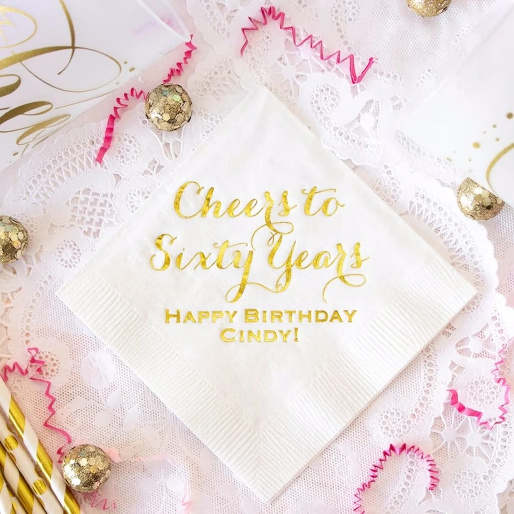 50 Pcs Happy Birthday Napkins Birthday Party Napkins Cheers to 60 Years Personalized Selection - Ball - Holiday Party - Unique
50 Pcs Happy Birthday Napkins Birthday Party Napkins Cheers to 60 Years Personalized Selection - Ball - Holiday Party - Unique