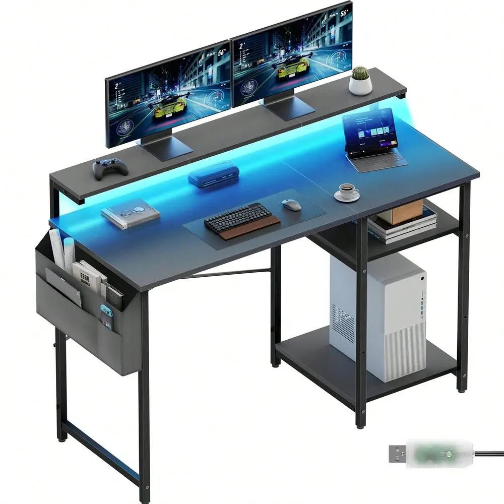 Office Computer Desk With LED Light,47.2 L 18.9 W 29.1 H Office Table With Monitor Stand For Home Office Use, Corner Desk With
Office Computer Desk With LED Light,47.2 L 18.9 W 29.1 H Office Table With Monitor Stand For Home Office Use, Corner Desk With