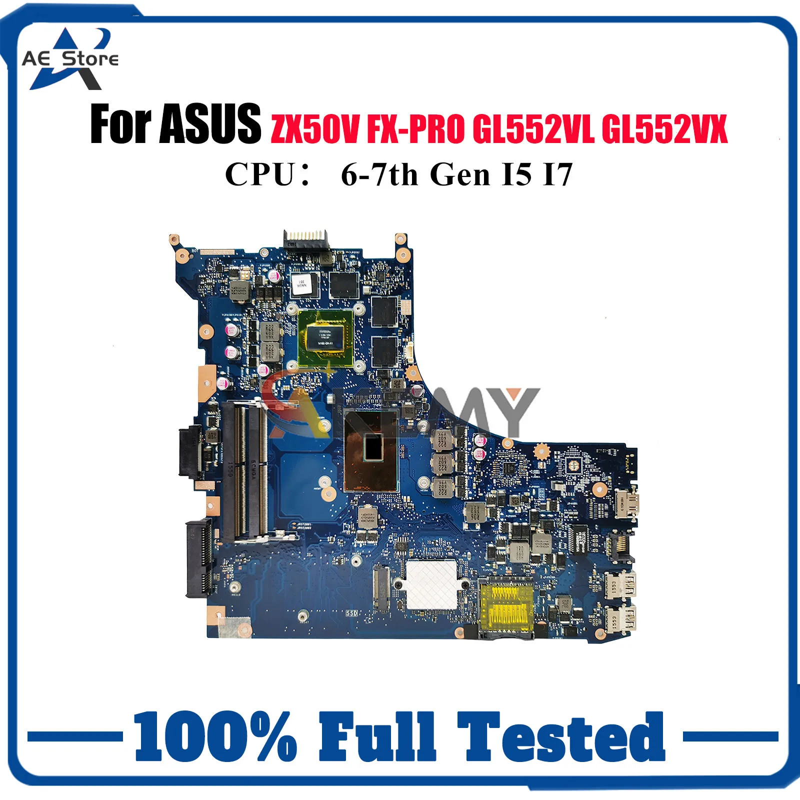 GL552VL Laptop Motherboard For ASUS ROG ZX50V GL552VXK GL552V FX-PRO GL552VX Notebook Mainboard With I5 I7 CPU 100% tests OK stk
GL552VL Laptop Motherboard For ASUS ROG ZX50V GL552VXK GL552V FX-PRO GL552VX Notebook Mainboard With I5 I7 CPU 100% tests OK stk