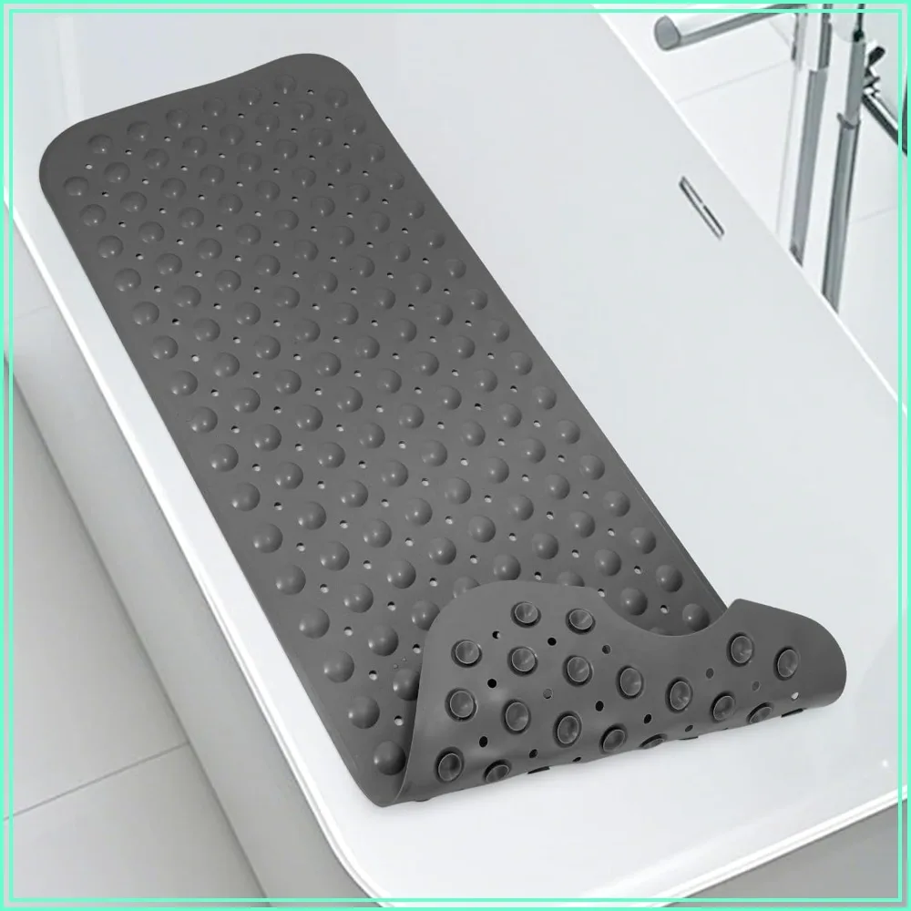 Non Slip TPE Bathtub Mat 39.5x16 inch, Soft Shower Mat with Suction Cups & Drain Holes, Quick-Dry Bathroom Floor Mat, Dark Gray
Non Slip TPE Bathtub Mat 39.5x16 inch, Soft Shower Mat with Suction Cups & Drain Holes, Quick-Dry Bathroom Floor Mat, Dark Gray