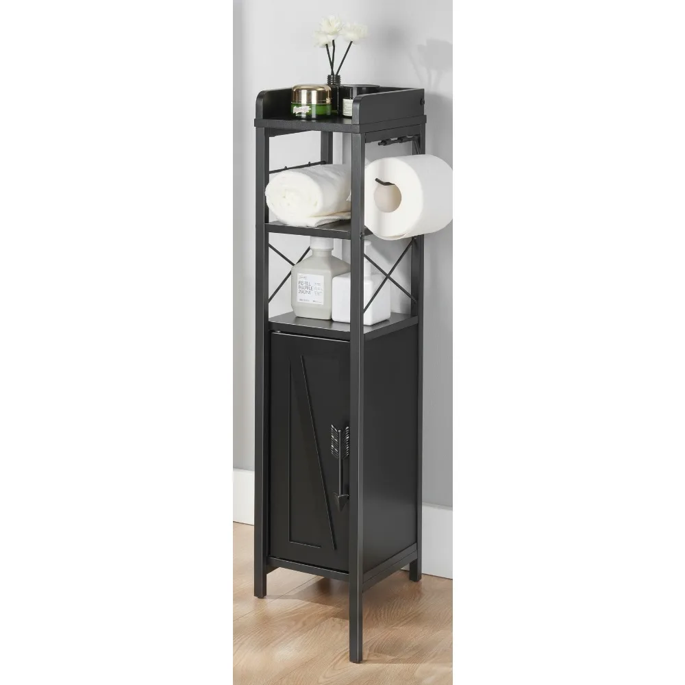 Тонкий шкаф для ванной комнаты с держателем для туалетной бумаги, узкий органайзер для хранения небольших помещений, водонепроницаемый черный дизайн
Тонкий шкаф для ванной комнаты с держателем для туалетной бумаги, узкий органайзер для хранения небольших помещений, водонепроницаемый черный дизайн