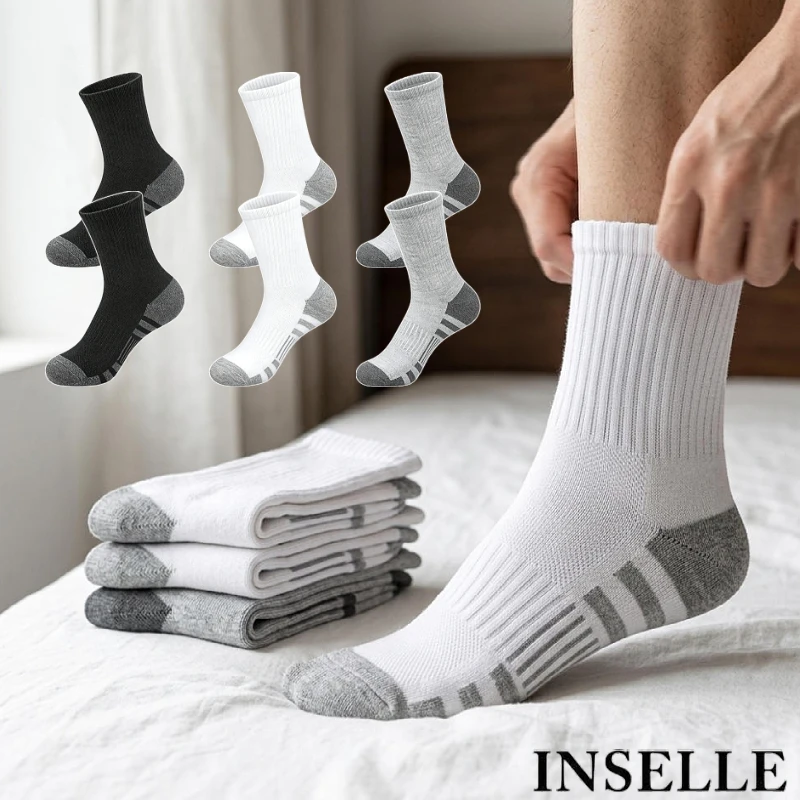 Men's socks, mid tube sports socks, towel bottom, shock-absorbing and arch protection, odor and sweat absorption
Men's socks, mid tube sports socks, towel bottom, shock-absorbing and arch protection, odor and sweat absorption