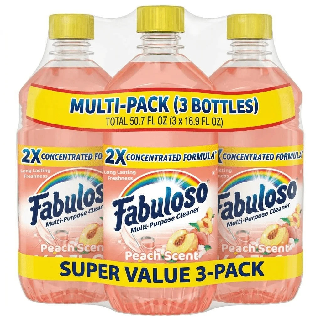 (3 Pack) Fabuloso Multi-Purpose Cleaner, 2X Concentrated Formula, Floor Cleaner, Peach Scent, 16.9 fl oz
(3 Pack) Fabuloso Multi-Purpose Cleaner, 2X Concentrated Formula, Floor Cleaner, Peach Scent, 16.9 fl oz
