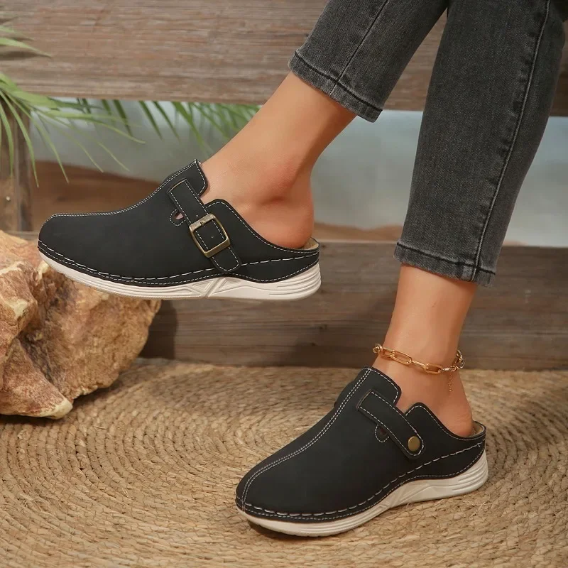Women's Shoes 2025 Brand Baotou Women's Slippers Fashion Belt Buckle Casual Slippers Women Summer Plus Size Solid Flat Slippers
Women's Shoes 2025 Brand Baotou Women's Slippers Fashion Belt Buckle Casual Slippers Women Summer Plus Size Solid Flat Slippers