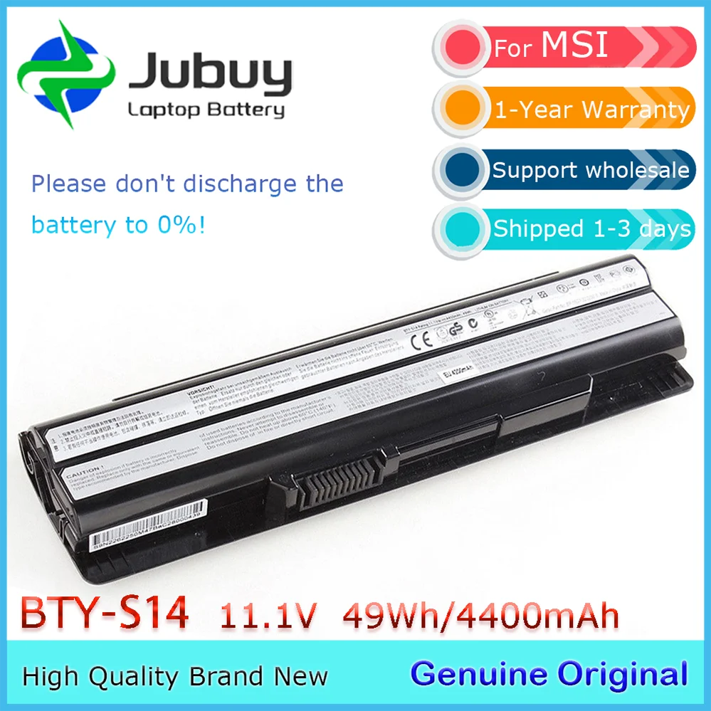 Оригинальный аккумулятор для ноутбука 11,1 В 49 Втч BTY-S14 BTY-S15 для MSI GE60 GE70 2PE MS-16GF MS-16GC MS-16GD
Оригинальный аккумулятор для ноутбука 11,1 В 49 Втч BTY-S14 BTY-S15 для MSI GE60 GE70 2PE MS-16GF MS-16GC MS-16GD