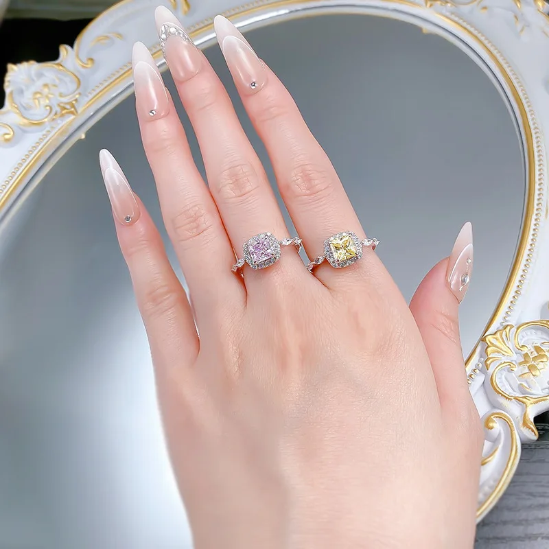 Sparkling 6mm Square High Carbon Diamond Rings for Women-925 Sterling Silver Promise Wedding Band & Engagement Ring Jewelry Gift
Sparkling 6mm Square High Carbon Diamond Rings for Women-925 Sterling Silver Promise Wedding Band & Engagement Ring Jewelry Gift