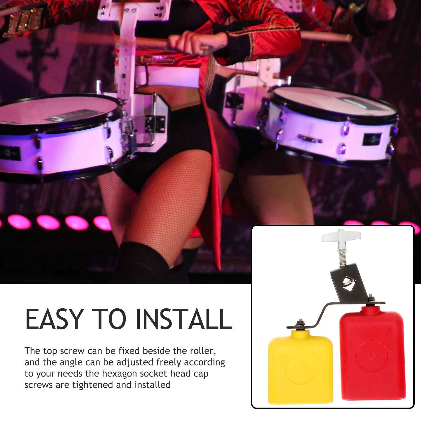 Music Percussion Instrument Durable Drum Set Accessory Metal Cowbell Clear Sound Smooth Design Hand Percussion
Music Percussion Instrument Durable Drum Set Accessory Metal Cowbell Clear Sound Smooth Design Hand Percussion