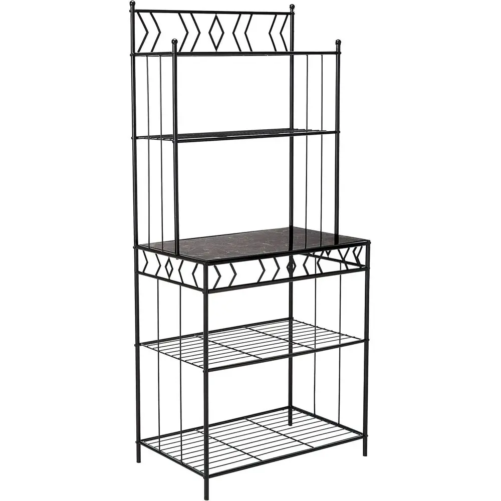 5-Tier Kitchen Baker's Rack with Storage and Marble Finish - Black Metal
5-Tier Kitchen Baker's Rack with Storage and Marble Finish - Black Metal
