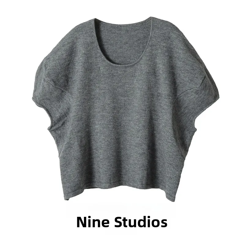 Loose Casual Short Sleeve round Neck Lazy Knitted Sweater Women's Comfortable Breathable Summer Top NINE ZAR Fashion Brand
Loose Casual Short Sleeve round Neck Lazy Knitted Sweater Women's Comfortable Breathable Summer Top NINE ZAR Fashion Brand
