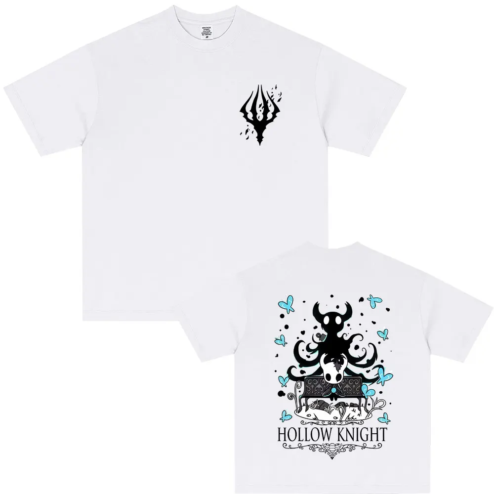 Gaming Hollow Knight Double Sided Print T-shirt Men Women Funny Game Lover T Shirts Novelty Cartoon Style Tees Unisex Streetwear
Gaming Hollow Knight Double Sided Print T-shirt Men Women Funny Game Lover T Shirts Novelty Cartoon Style Tees Unisex Streetwear