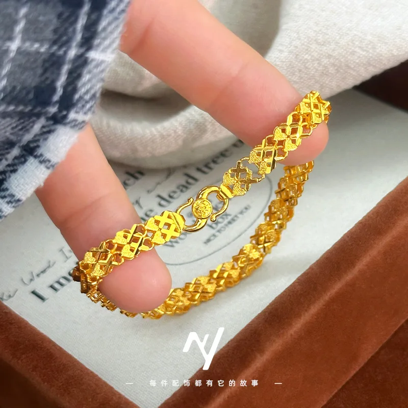 Cynlo Jewelry Luxury 24K 9999 Pure Gold real gold Women's Buckle Bracelet Money Love Leaf Bracelet
Cynlo Jewelry Luxury 24K 9999 Pure Gold real gold Women's Buckle Bracelet Money Love Leaf Bracelet