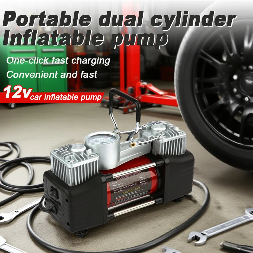 12V Car Air Pump Multifunctional Portable Dual-Cylinder Digital Display High-Power Electric Vehicle Tire Car Tire Inflator
12V Car Air Pump Multifunctional Portable Dual-Cylinder Digital Display High-Power Electric Vehicle Tire Car Tire Inflator