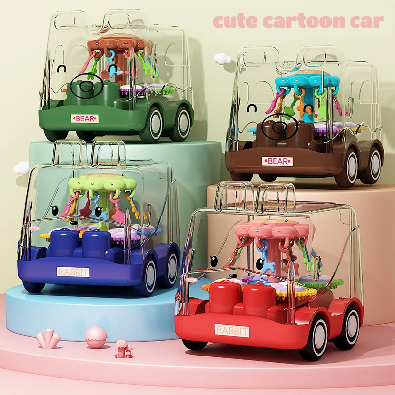 Children's transparent rotating mechanical gear inertial cartoon car toys 4 color cute animal car for toddler boy girl kids gift
Children's transparent rotating mechanical gear inertial cartoon car toys 4 color cute animal car for toddler boy girl kids gift