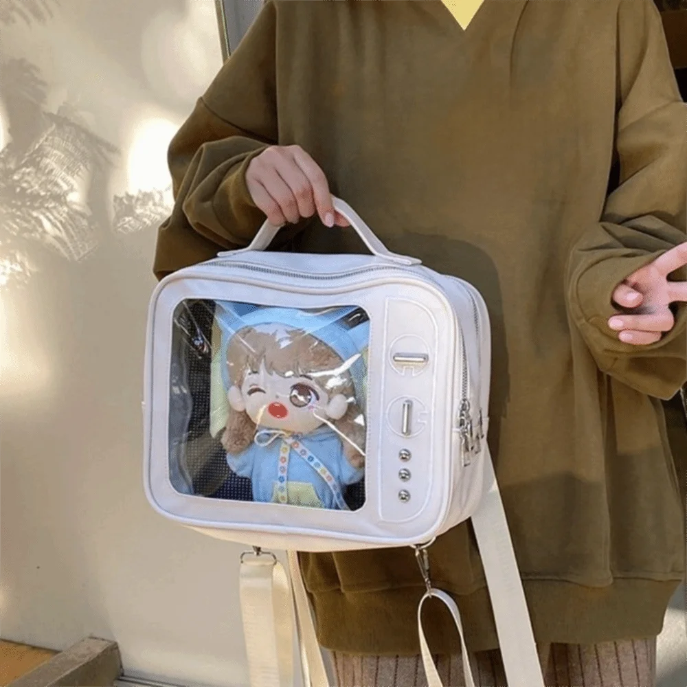 Cute PU TV Model Backpack Ulzzang Large Capacity Transparent Layer Ita Bag Hand-held Display Layer Shoulder Bag Lolita
Cute PU TV Model Backpack Ulzzang Large Capacity Transparent Layer Ita Bag Hand-held Display Layer Shoulder Bag Lolita