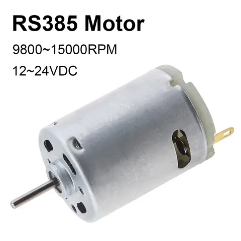 RS-385 DC Motor 12V 9800RPM Hoge Snelheid Micro Motor Geborsteld Metaal Roestvrij Staal Reductiemotor Voor Elektrisch apparaat Gereedschap Onderdelen