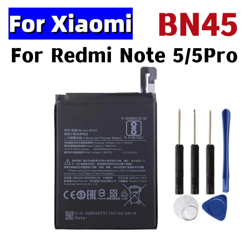 BN45 4000mAh Battery For Xiaomi Redmi Note 5 Note5 Pro BN45 Phone Replacement Batteries +Tools
BN45 4000mAh Battery For Xiaomi Redmi Note 5 Note5 Pro BN45 Phone Replacement Batteries +Tools