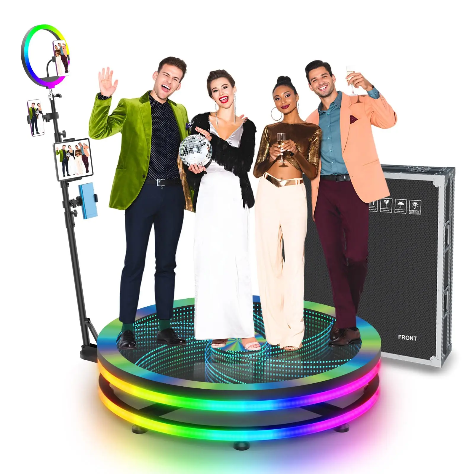 360 Glass Photo Booth Machine For Wedding Party Spin Photobooth For Camera App Remote Control RGB Ring Light Automatic With Case
360 Glass Photo Booth Machine For Wedding Party Spin Photobooth For Camera App Remote Control RGB Ring Light Automatic With Case