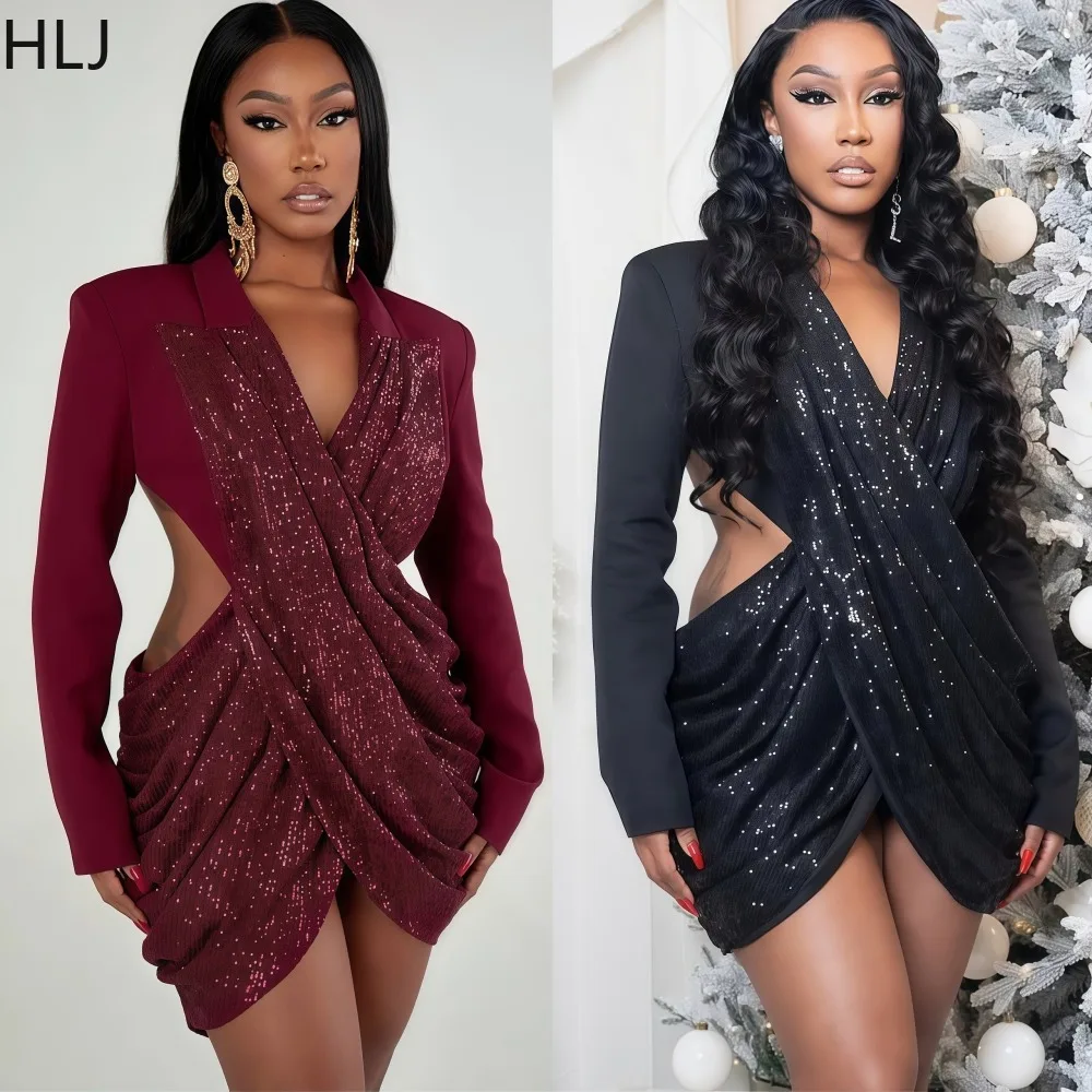 HLJ Sexy Sequin Patchwork Bodycon Dresses Women Shining Long Sleeve Hollow-out Backless Dress Female Nightclub Vestidos 2025 New
HLJ Sexy Sequin Patchwork Bodycon Dresses Women Shining Long Sleeve Hollow-out Backless Dress Female Nightclub Vestidos 2025 New