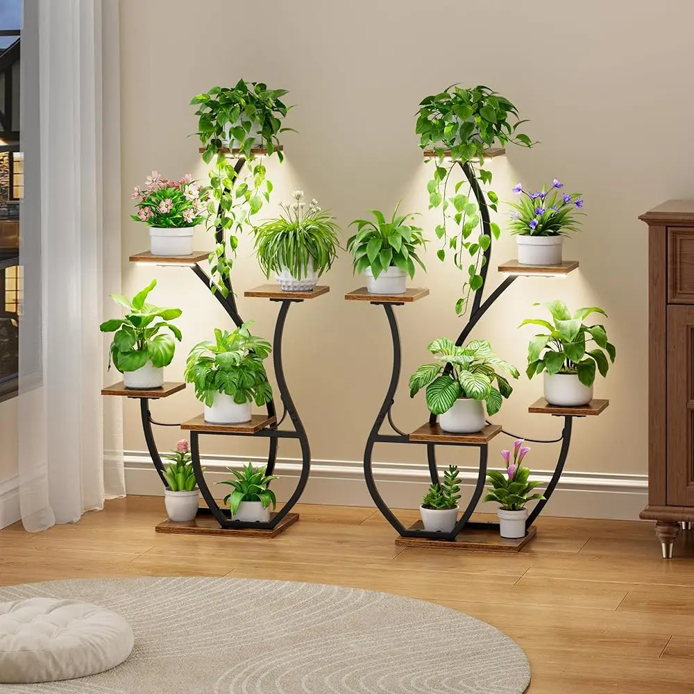 Plant Stand Indoor With Grow Lights - 2 Pcs Indoor Plant Shelf, 6 Tiered Corner Plant Stands For Indoor Plants, Swan-Shaped
Plant Stand Indoor With Grow Lights - 2 Pcs Indoor Plant Shelf, 6 Tiered Corner Plant Stands For Indoor Plants, Swan-Shaped