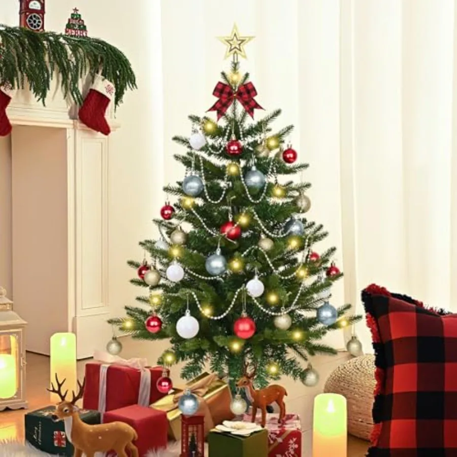 3FT Small Christmas Tree with Lights Artificial Table Top Christmas Tree with 50 LED Lights and Hanging DIY Ornaments Mini Xmas
3FT Small Christmas Tree with Lights Artificial Table Top Christmas Tree with 50 LED Lights and Hanging DIY Ornaments Mini Xmas