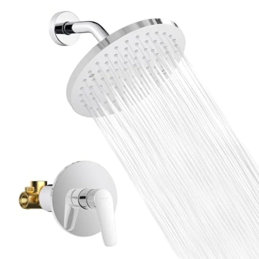 Premium Chrome Shower Head And Faucet Set Single Spray Wall Mount 8 Inch Rain Fall Round Shower Faucet with Rough-in Valve and
Premium Chrome Shower Head And Faucet Set Single Spray Wall Mount 8 Inch Rain Fall Round Shower Faucet with Rough-in Valve and