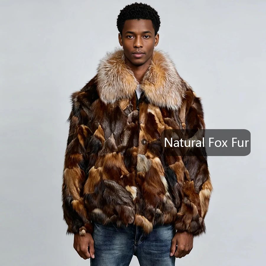 Man's Section Fox Fur Jacket With Cross Cut Collar Cropped Fox Fur Zippered Jacket Furry Jacket High Quality Real Fur Jacket
Man's Section Fox Fur Jacket With Cross Cut Collar Cropped Fox Fur Zippered Jacket Furry Jacket High Quality Real Fur Jacket