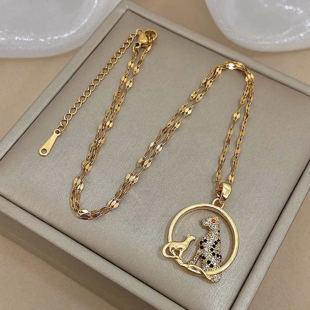 4 Styles Zircon Stainless Steel Geometry Pendant Necklace for Women Vintage Virgin Mary Cheetah Round Square Pendant Necklace
4 Styles Zircon Stainless Steel Geometry Pendant Necklace for Women Vintage Virgin Mary Cheetah Round Square Pendant Necklace