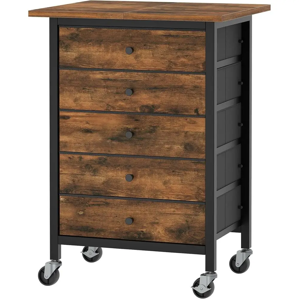 Rustic Brown Rolling File Cabinet with Wheels, Under Desk Storage Organizer, Printer Stand
Rustic Brown Rolling File Cabinet with Wheels, Under Desk Storage Organizer, Printer Stand