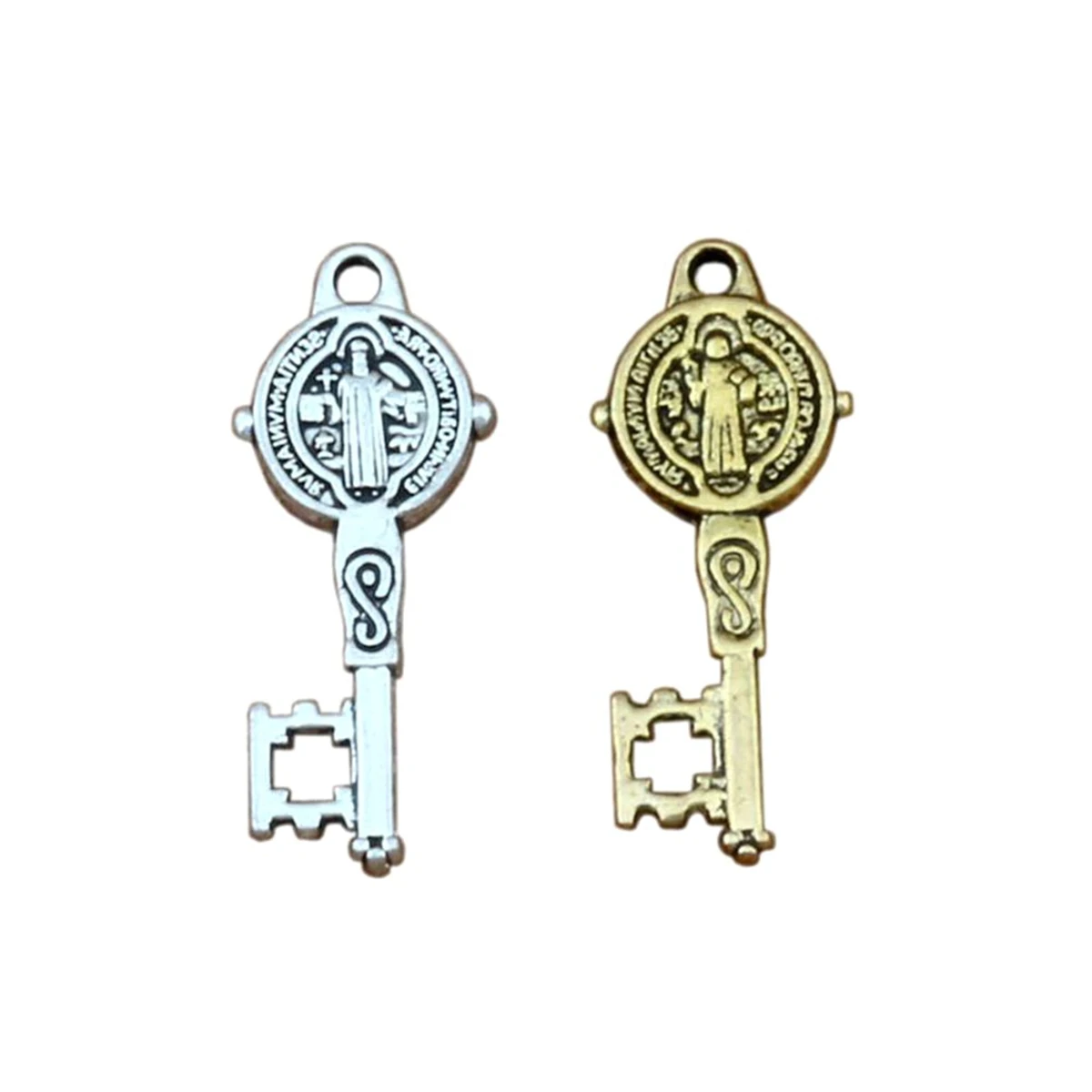 100Pcs Saint Benedict Medal Cross Key Religious Charms Pendants For Jewelry Making
100Pcs Saint Benedict Medal Cross Key Religious Charms Pendants For Jewelry Making