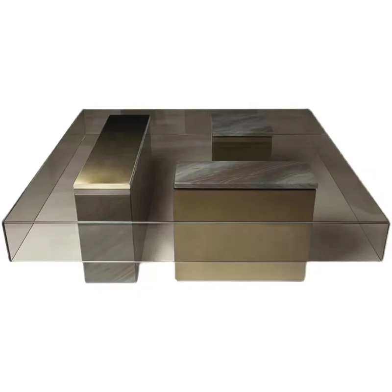 High Quality Living Room Luxury Glass Coffee Table Set Brass Modern square Unique Nordic Minimalist Coffee Table
High Quality Living Room Luxury Glass Coffee Table Set Brass Modern square Unique Nordic Minimalist Coffee Table