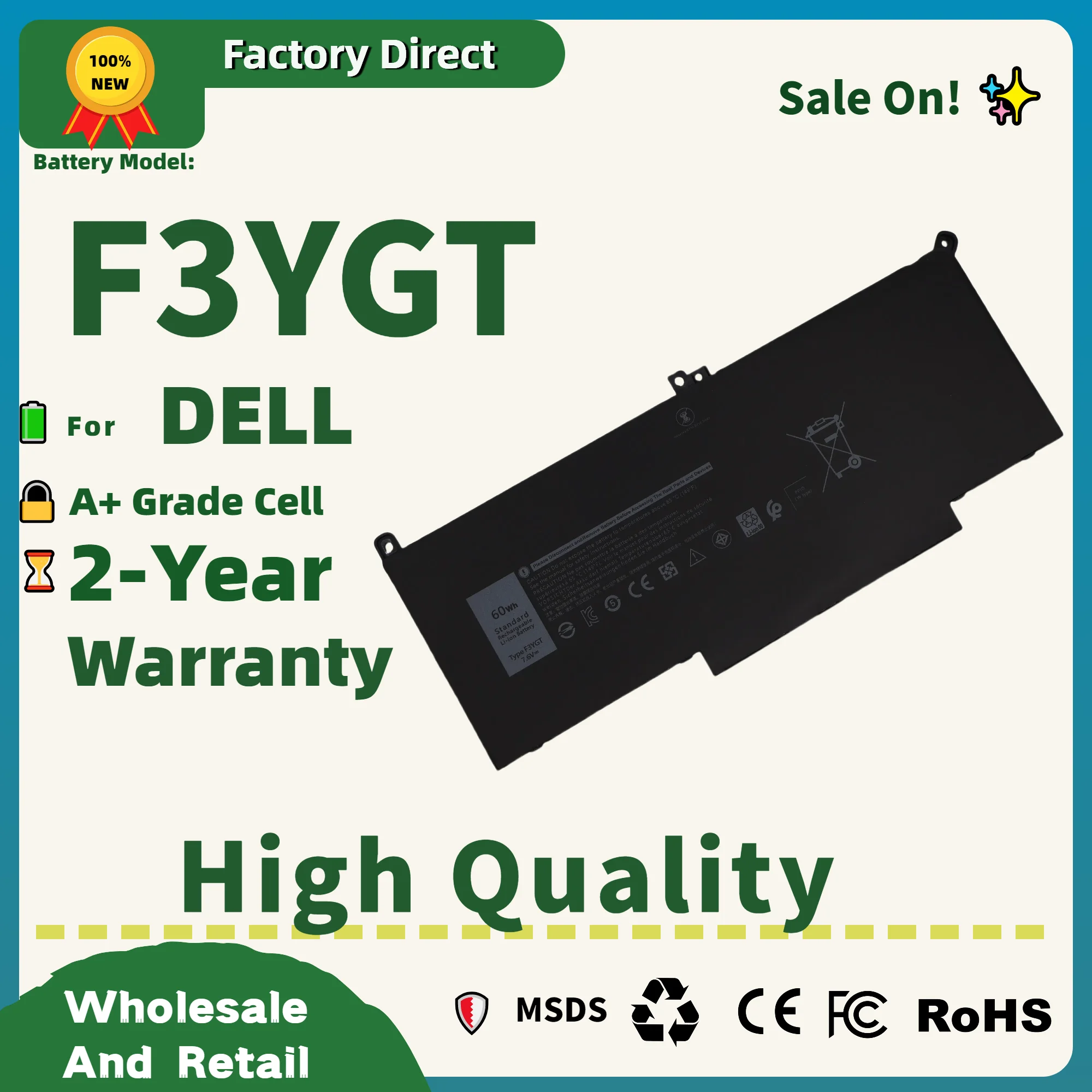 Factory Direct! F3YGT for Dell Battery Latitude 7480 12 13 7000 7280 7290 E7280 E7290 E7380 E7390 7000 7380 7390 7480 7490 2X39G
Factory Direct! F3YGT for Dell Battery Latitude 7480 12 13 7000 7280 7290 E7280 E7290 E7380 E7390 7000 7380 7390 7480 7490 2X39G