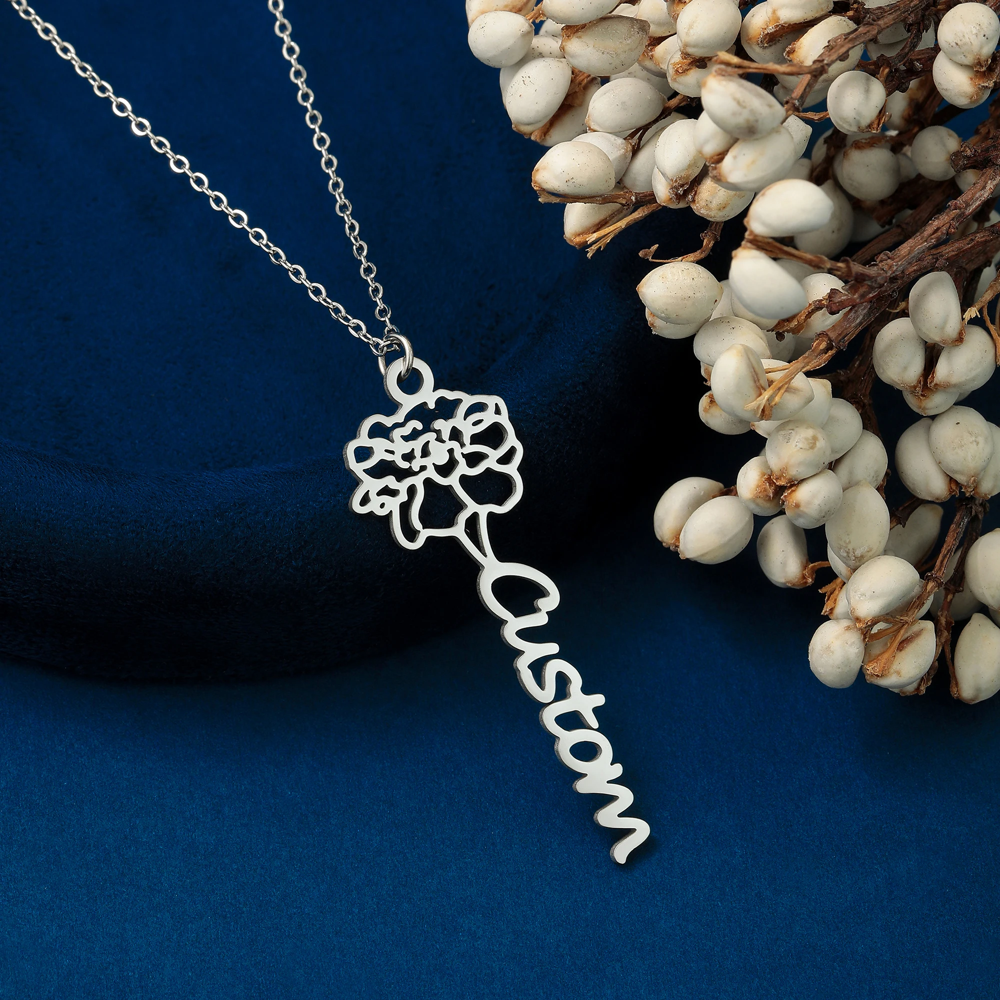 QIMING Custom Name Flower Necklace With Birthstone Pendant Necklace Women Personalized Stainless Steel Jewelry Birthday Gift
QIMING Custom Name Flower Necklace With Birthstone Pendant Necklace Women Personalized Stainless Steel Jewelry Birthday Gift