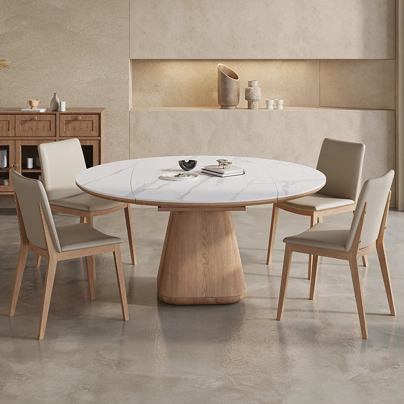 Solid wood square round dual-purpose rock plate table modern simple square variable round table retractable function table
Solid wood square round dual-purpose rock plate table modern simple square variable round table retractable function table