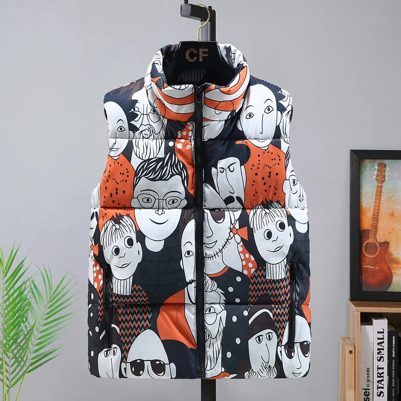 Fashion Print Cotton Vest Men Women Winter Cartoon Vest Thick Warm Sleeveless Jacket Men College Couple Waistcoat Korean Parkas
Fashion Print Cotton Vest Men Women Winter Cartoon Vest Thick Warm Sleeveless Jacket Men College Couple Waistcoat Korean Parkas