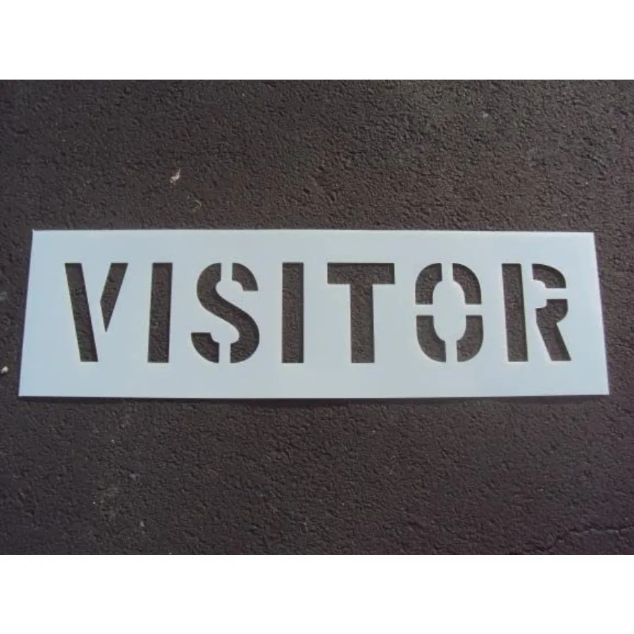 8" Visitor Stencil - Actual 8 Inch Letter Height - SPANS 40". Wider Font = Easy to See From a Distance. 60 Mil. 1/16" Thick Mat
8" Visitor Stencil - Actual 8 Inch Letter Height - SPANS 40". Wider Font = Easy to See From a Distance. 60 Mil. 1/16" Thick Mat
