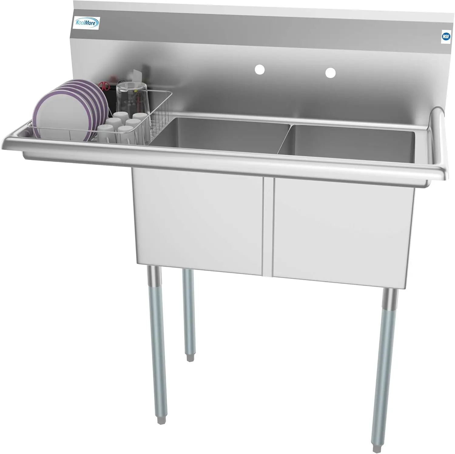 2 Compartment Stainless Steel NSF Commercial Kitchen Prep & Utility Sink with Drainboard - Bowl Size 14" x 16" x 11"
2 Compartment Stainless Steel NSF Commercial Kitchen Prep & Utility Sink with Drainboard - Bowl Size 14" x 16" x 11"