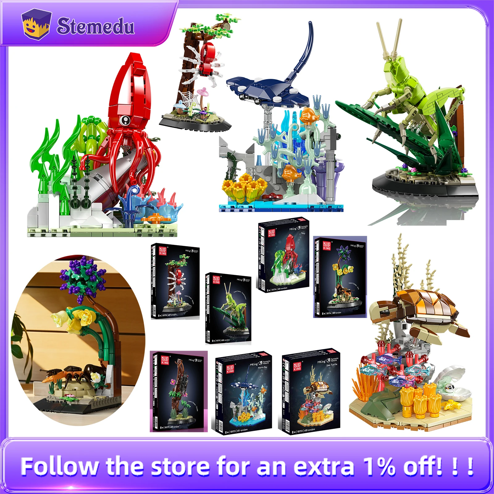 Mold King Fantastic Nature Series, строительные блоки, игрушки, подводный мир, модель насекомых, детская развивающая игрушка STEM, креативный подарок
Mold King Fantastic Nature Series, строительные блоки, игрушки, подводный мир, модель насекомых, детская развивающая игрушка STEM, креативный подарок