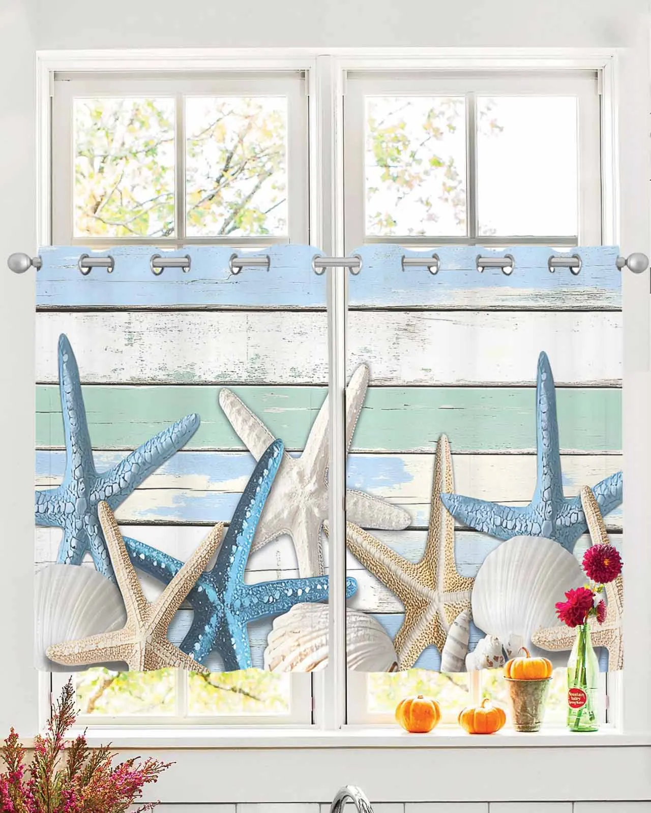 Country Shell Starfish Gradient Sheer Curtains For Living Room Window Transparent Voile Tulle Curtain Cortinas Drapes Home Decor
Country Shell Starfish Gradient Sheer Curtains For Living Room Window Transparent Voile Tulle Curtain Cortinas Drapes Home Decor