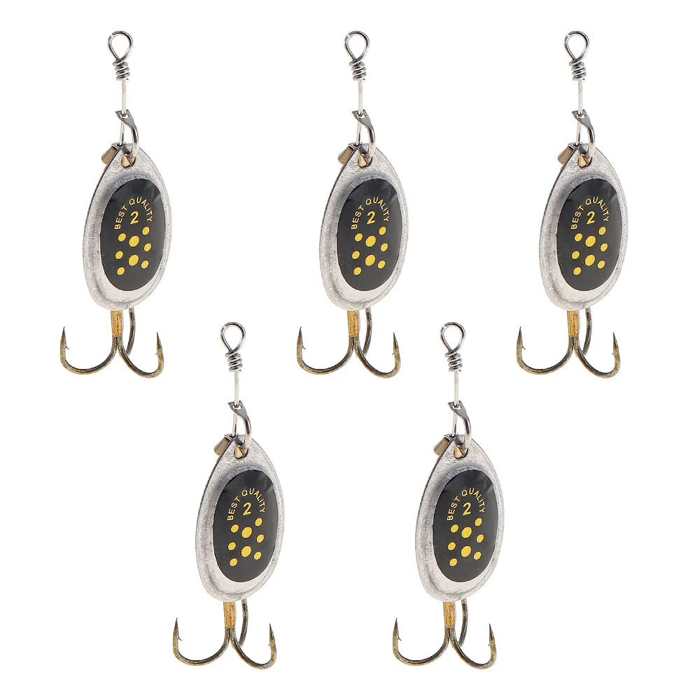 5pcs/set 6cm 2.5g Metal Sequins Fishing Spinner Bait Treble Hook Hard Lure Spinnerbait for Carp Bass Black Fishs Snakehead
5pcs/set 6cm 2.5g Metal Sequins Fishing Spinner Bait Treble Hook Hard Lure Spinnerbait for Carp Bass Black Fishs Snakehead